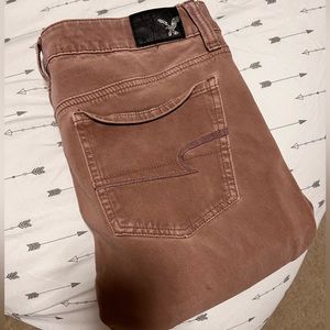 👖2/$35 American Eagle Pastel Pink Jeggings Skinny Jeans Size 6 Aeo Sateen
